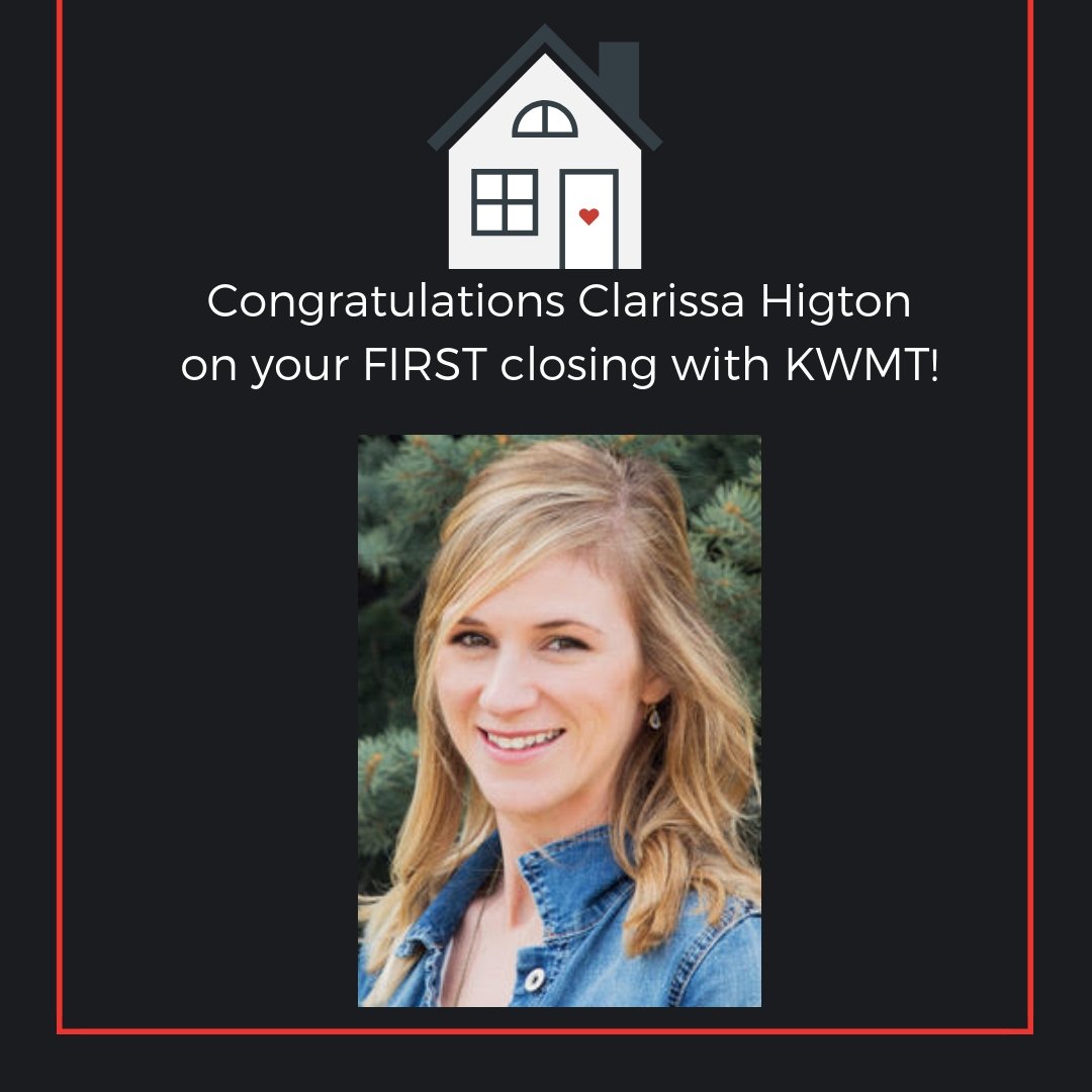 kwbozeman's tweet photo. #CONGRATULATIONS Clarissa Higton!!!
#kellerwilliams #kellerwilliamsrealty #kellerwilliamsmontana #kwmt #kw #realtor #agent #kwagent #realestateagent #realestate #montana #bozeman #closing #firstclosing #keepupallyourhardwork #goclarissa https://t.co/NsE4Qfpf2i