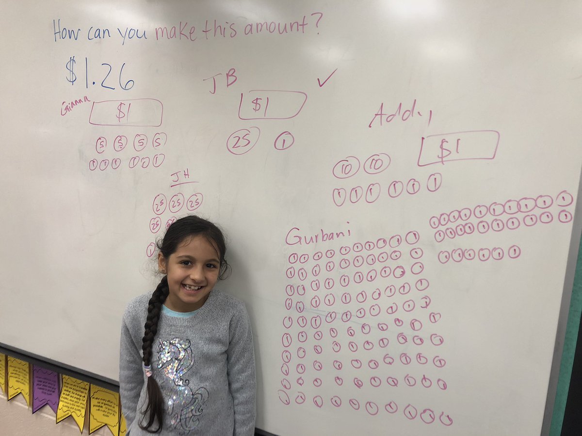 MrsASmith1st's tweet photo. My students thought it was hilarious to make me scribe 126 pennies during our number talk! #learningisfun #numbertalks @NorthwoodElemen https://t.co/kvBRwSNNFl