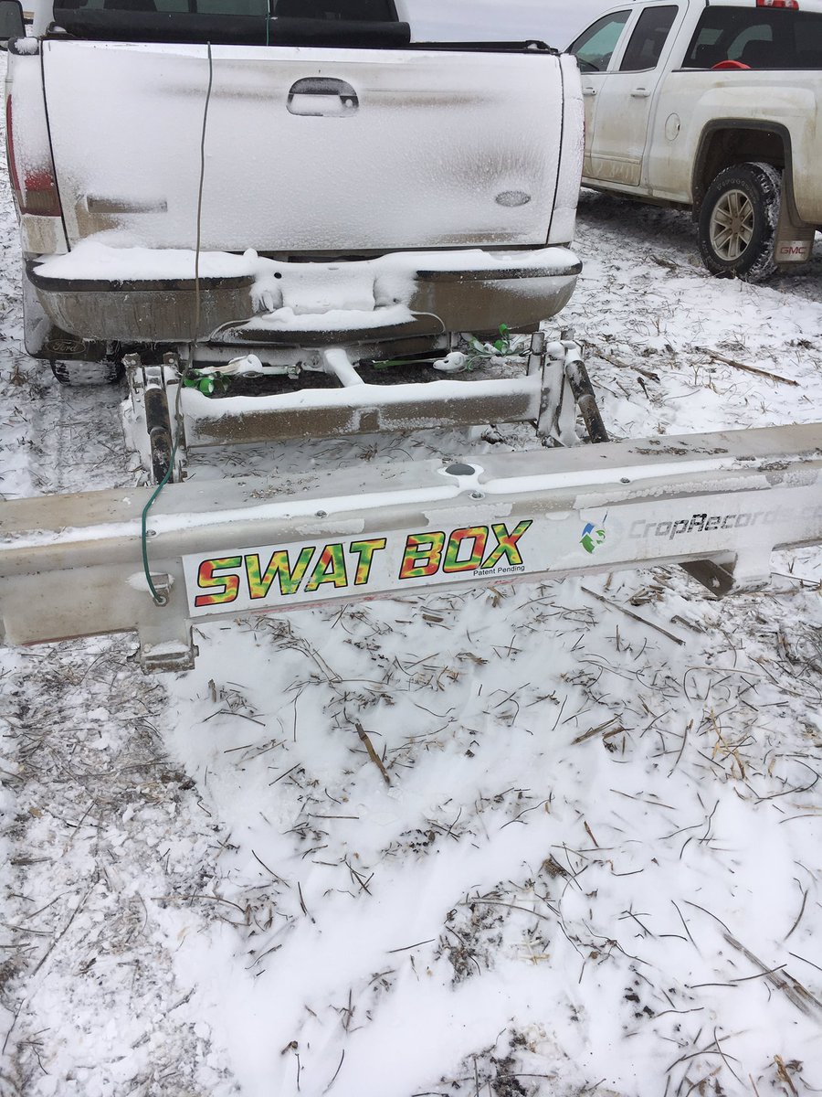 Who says field work needs to stop with snow? #swatmap with the #swatbox. Wait on results and hopefully soil sampling before real freeze up. Just trying to be more profitable and efficient
