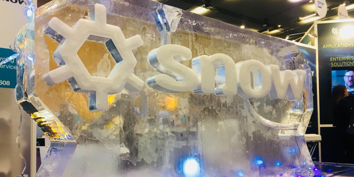 SnowSoftware's tweet photo. It's back! Stop by booth 608 this evening at #GartnerSYM &amp; enjoy a drink on us, served from our beautiful ice luge. https://t.co/fb2cxlNbYk