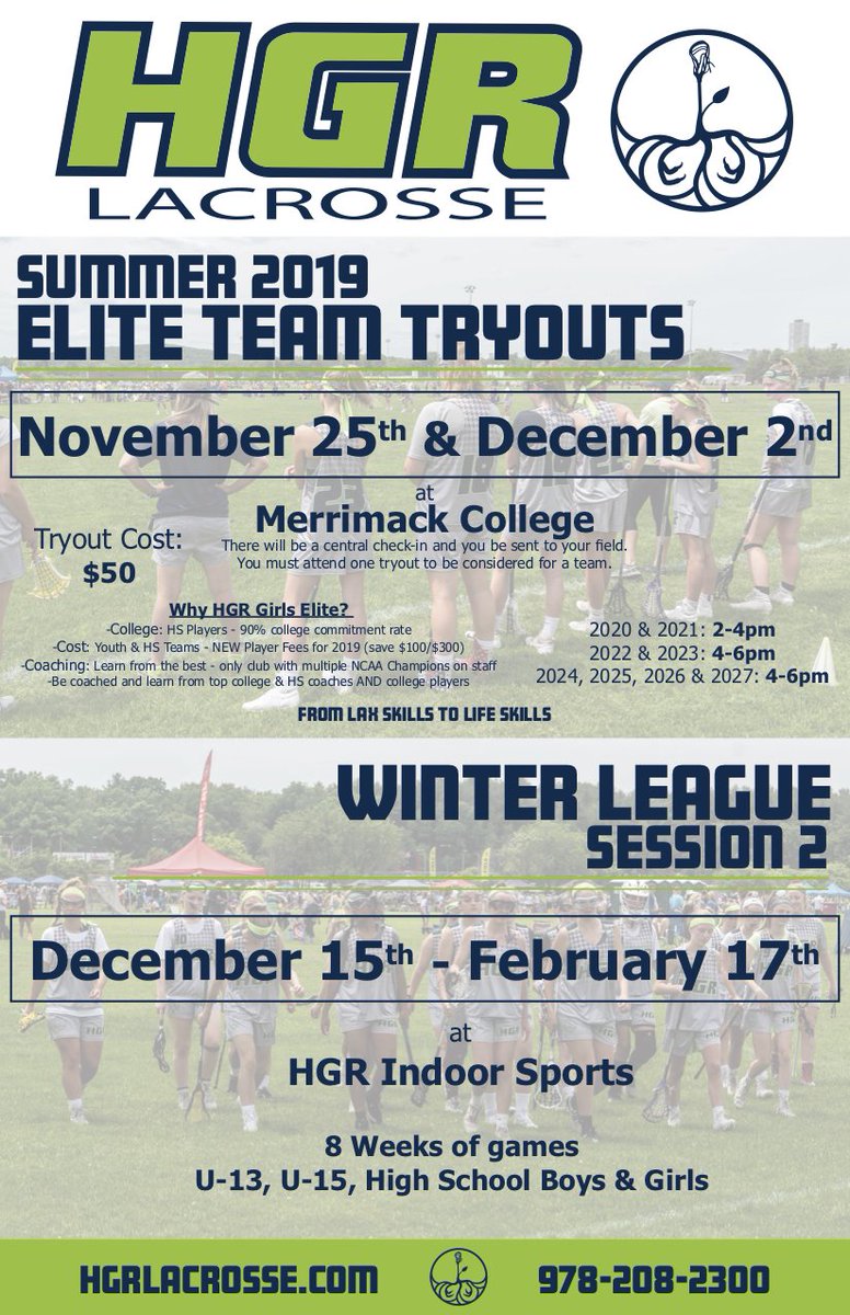 HGR Boys &amp; Girls HS League Sess. 2 sign-ups open and filling up fast! Get on it! Elite Team tryouts for summer coming up FAST too. "There's no place like HOMEgrown (HGR)." hgrlacrosse.com/league-session….