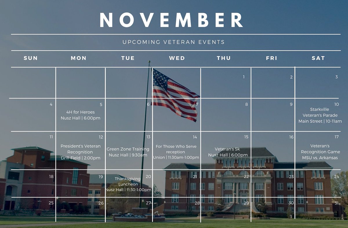 Join us throughout the month as we show our support and appreciation for our military veterans.