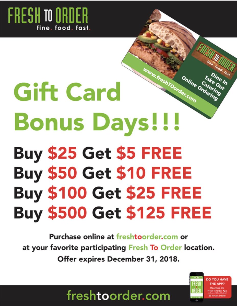 Fresh2Order's tweet photo. ITS GIFTCARD SEASON EVERYONE!
Don't miss out, it's steal of the year 🔥 https://t.co/vFObRNuNpf