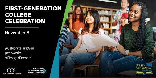 FirstgenForward's tweet image. Today is the 2018 First-Generation College Celebration, launched by @COEtalk and the Center in 2017! Don't forget to use the hashtag #CelebrateFirstGen when you share how your institution and others around the nation are celebrating #firstgen students, faculty and staff.