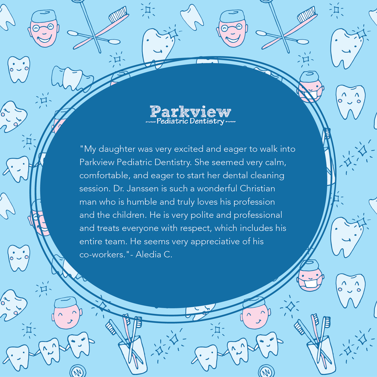 Our entire staff is dedicated to helping your child get excited about the dentist and comfortable for the many years of dental care they have ahead! Thank you, Aledia, for sharing your experience with us!