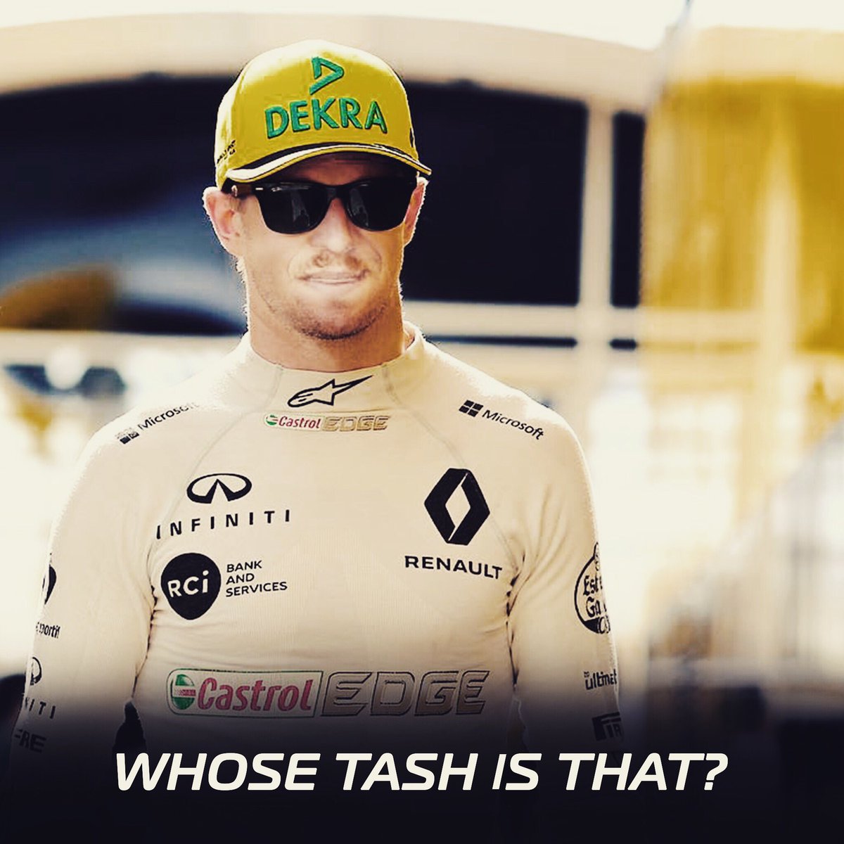 pitwallmerch's tweet photo. Whose tash is @HulkHulkenberg sporting?
#f1 #Movember #wtf1 #formula1 @RenaultSportF1 https://t.co/JuB3IGuenE