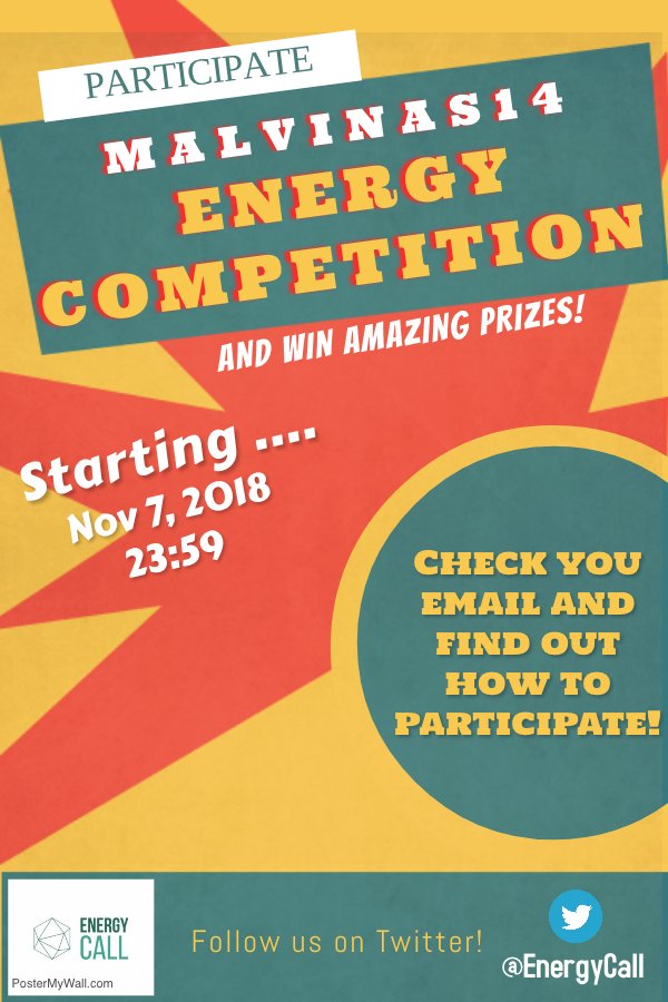 Hello Malvinas14! We are excited to announce the #EnergyCompetition starting tomorrow! Keep connected to check our #EnergyTips to start saving energy💡⬇️
