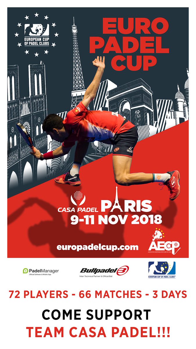 casa_padel's tweet photo. J-2 : Vivez l'expérience @EuroPadelCup à Casa Padel !

😎Retrouvez-nous en présence de 72 joueurs👇au top de leur forme pour 66 #matchs de folie sur 3 jours d'exception : https://t.co/V7qEOKmERR 
@bullpadelsport  @PadelManager 
#spectacle #jeu #padel #amitié #restaurant #plaisir https://t.co/AZOsXv99b3