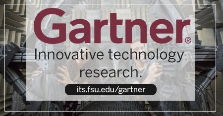 floridastateITS's tweet photo. The Gartner Higher Education IT research database is your one stop shop for all things technology. From tech research to news to trends, you can find the best and latest information for your next project. https://t.co/9wSuUutxPC https://t.co/OQOlf8xrAU