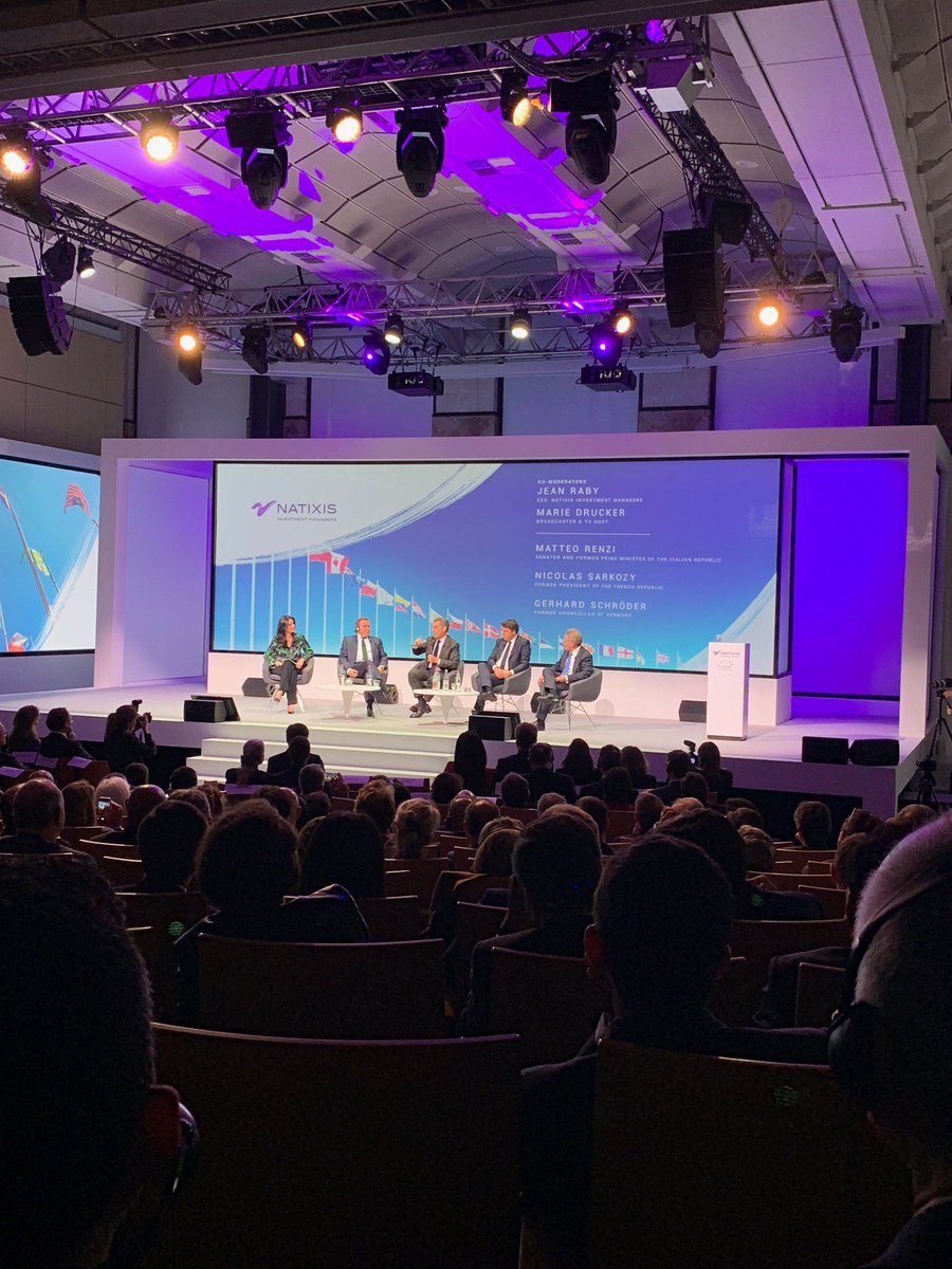 [Closing Session] The World in the Making: A Presidential Perspective with Mr Nicolas Sarkozy, Mr Matteo Renzi and Mr Gerhard Schröder. Talks moderated by Jean Raby, CEO @NatixisIM &amp; <a href="/MarieDrucker/">Marie Drucker</a> #NatixisSummit #ActiveThinking