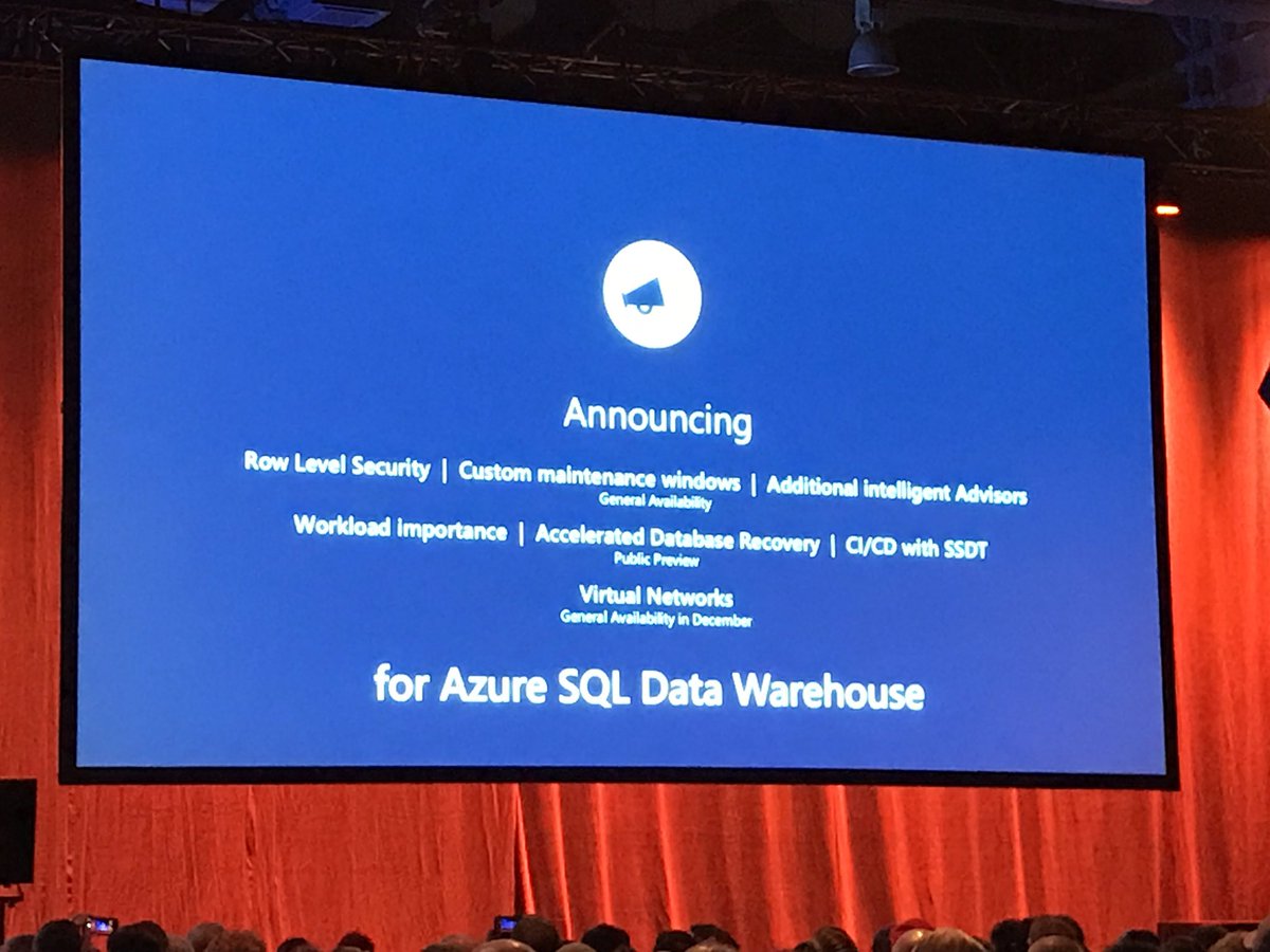 NikoNeugebauer's tweet image. #azure #sqlDW announcements at #sqlpass #passSummit