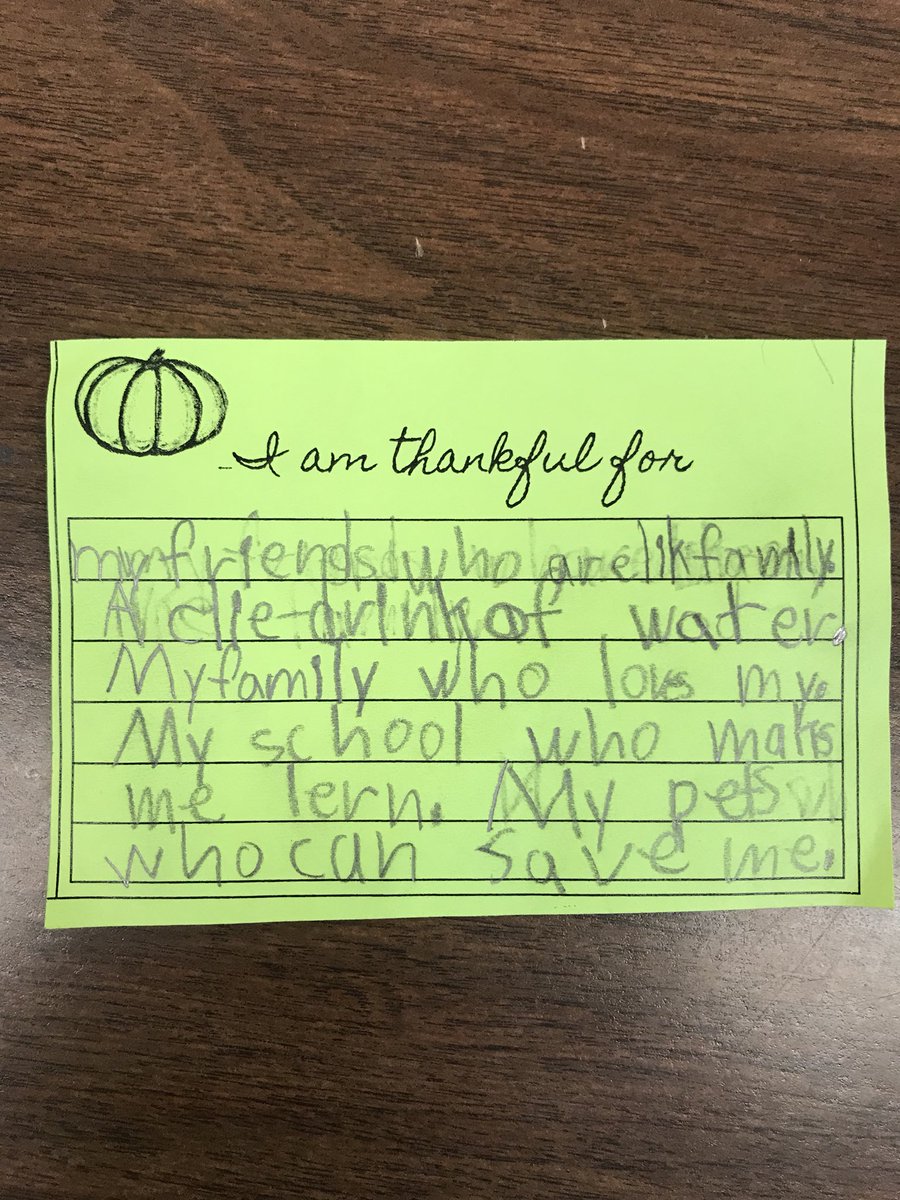 howell1stgrade's tweet photo. Reflecting on some of the things for which we are thankful...love the variety of thinking! @DunnDolphinsAP https://t.co/iFepj5yTzM