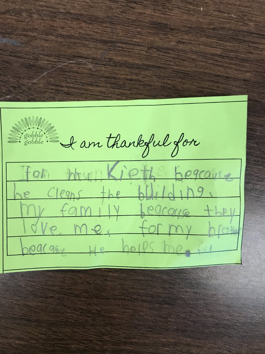 howell1stgrade's tweet photo. Reflecting on some of the things for which we are thankful...love the variety of thinking! @DunnDolphinsAP https://t.co/iFepj5yTzM