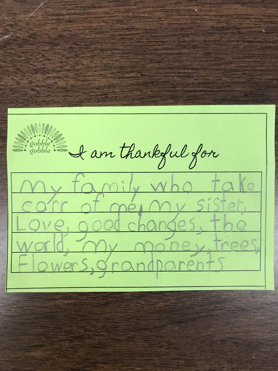 howell1stgrade's tweet photo. Reflecting on some of the things for which we are thankful...love the variety of thinking! @DunnDolphinsAP https://t.co/iFepj5yTzM