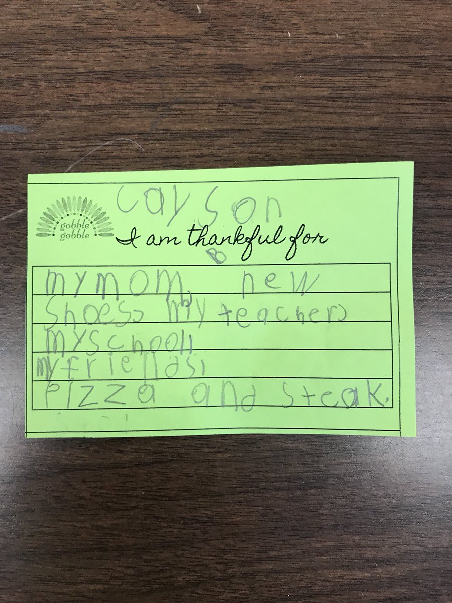 howell1stgrade's tweet photo. Reflecting on some of the things for which we are thankful...love the variety of thinking! @DunnDolphinsAP https://t.co/iFepj5yTzM