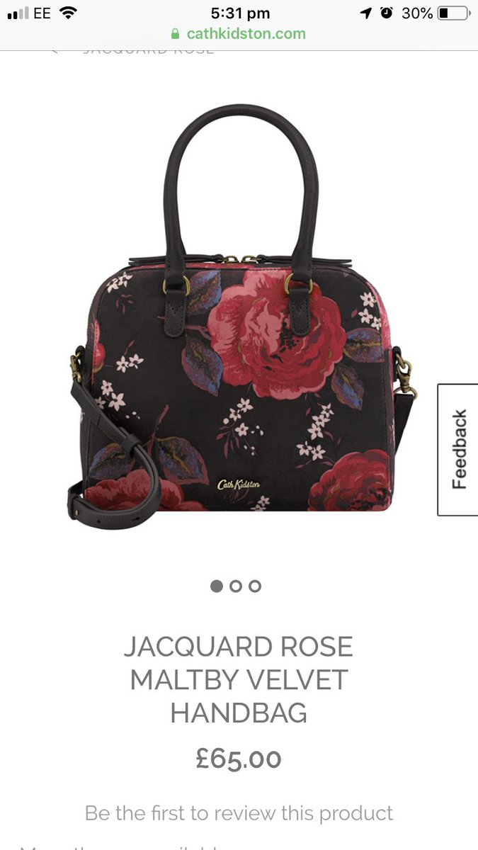 cath kidston jacquard rose velvet backpack