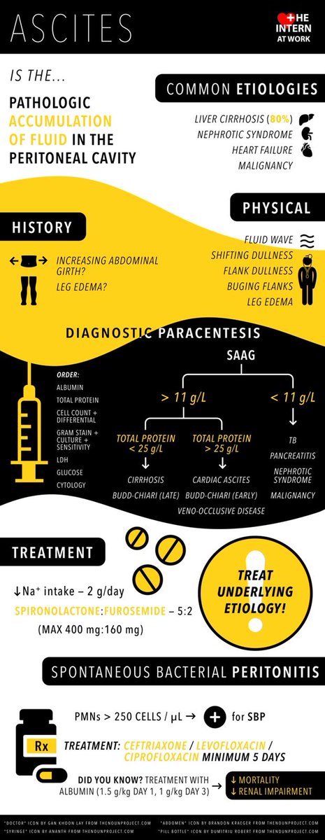 Approach to Ascites via @InternAtWork:

theinternatwork.com/infographics/2…

#FOAMed #FOAMim #Meded images made searchable to bookmark

'Ascites diagnosis' -> grepmed.com/images/4168/ma…