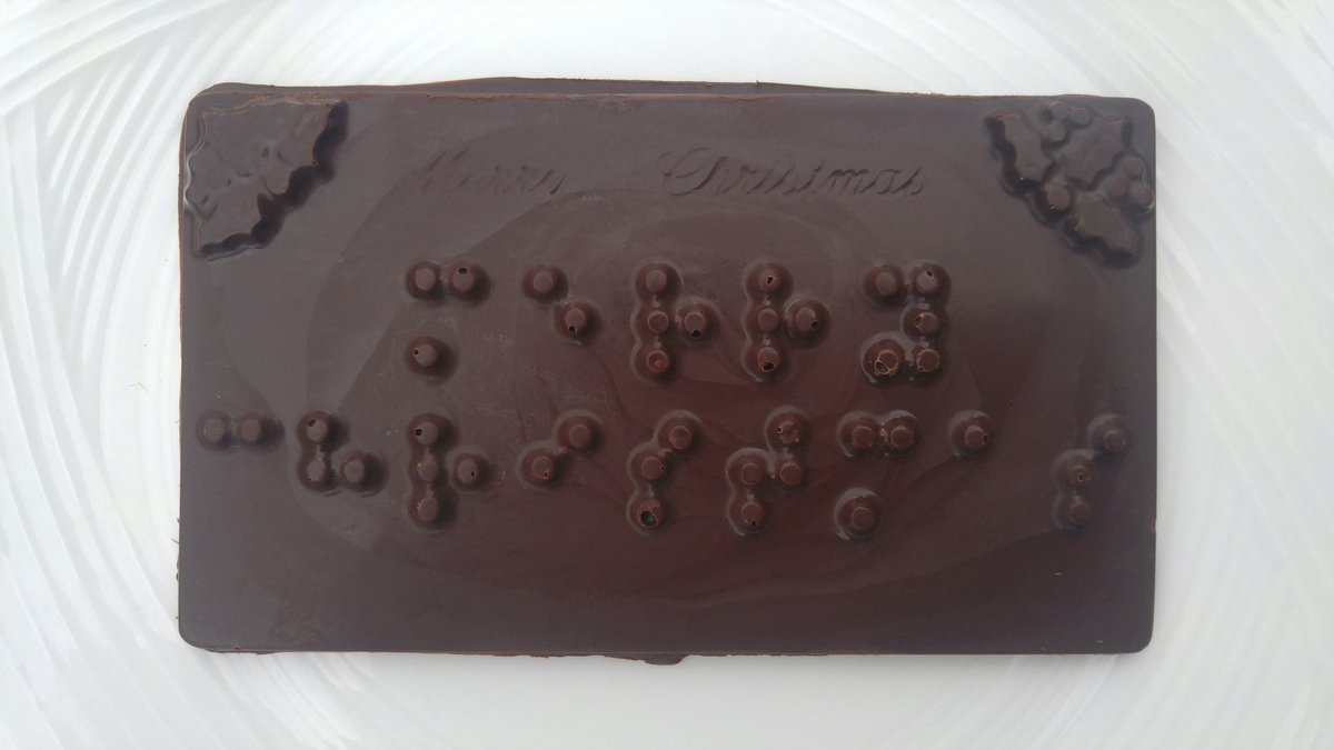 BrailleMatters's tweet photo. Finishing off the #braille #chocolate bars that we'll be selling at the Nov. 17 Book Bizarre at #1525Yonge #cnibcommunityhub #brailleiscool https://t.co/7COBdsYr8y