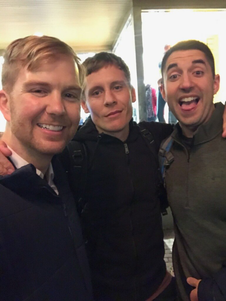 lahpodcast's tweet photo. Zach, me, & Erik Jones (@erikthejones and https://t.co/Bem9fIF5cY). Erik showed up Thursday night to attend, & instead became a bulletproof, indispensable, brilliant part of #SoundEdu18 and @sound_edu's backstage operations, sharing our challenges & late nights. Thank you Erik!!! https://t.co/b8zJ9CfwP8