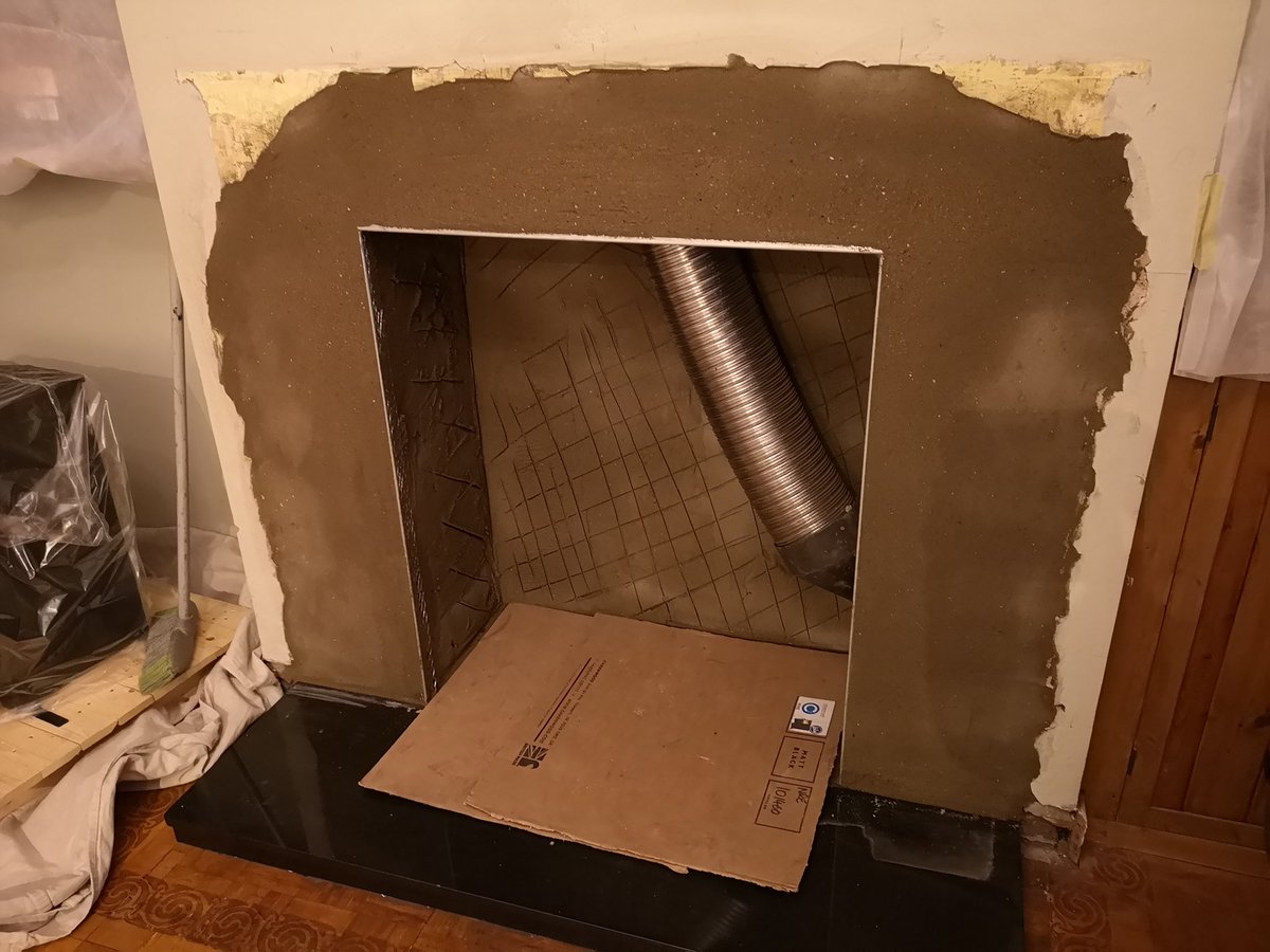 Topstak's tweet photo. Before, during & after of this installation of a @CharnwoodStoves C-Five BLU #charnwood #stove #cfive #efficient #fireplace #hearth #woodburningstove #home #cosy #autumn #winter https://t.co/lxpSnPXmsI