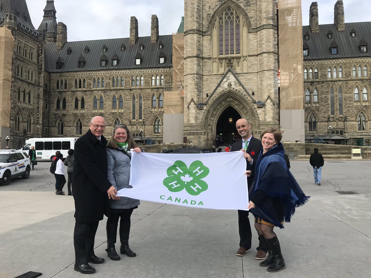 The #4HCanada team along with some youth members and provincial staff have been invited to Parliament Hill today by <a href="/SenatorRobBlack/">Senator Rob Black, P. Ag. (Hon)</a> to celebrate #ShowYour4HColours Day!