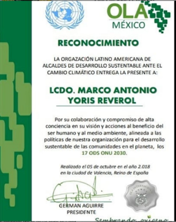 TokenOro's tweet photo. La Organización Latinoamericana de Alcaldes de Desarrollo Sustentable ante el cambio Climático entrega este Reconocimiento, a Nuestros Licenciados, Por su Compromiso y Colaboración al Beneficio del ser Humano y el Medio Ambiente https://t.co/GNiFqwDQEh