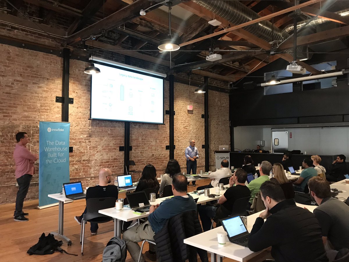 markbloomberg's tweet photo. We welcome the #DataNation who came out this morning to get hands-on with @SnowflakeDB. 0 to Snowflake in 90 minutes underway in Oakland. Thanks @TamGroup and @matillion for leading the session. https://t.co/LZJhCtKRdi