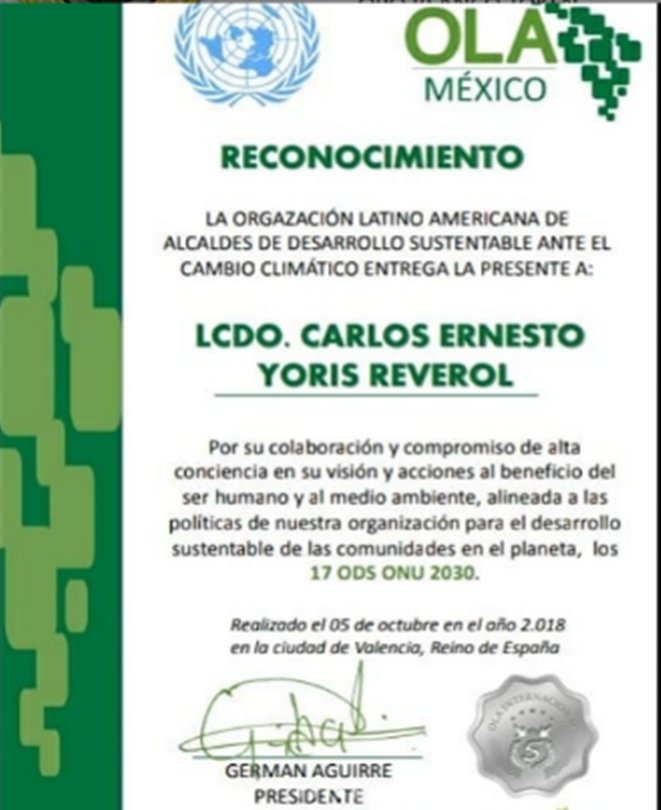 TokenOro's tweet photo. La Organización Latinoamericana de Alcaldes de Desarrollo Sustentable ante el cambio Climático entrega este Reconocimiento, a Nuestros Licenciados, Por su Compromiso y Colaboración al Beneficio del ser Humano y el Medio Ambiente https://t.co/GNiFqwDQEh