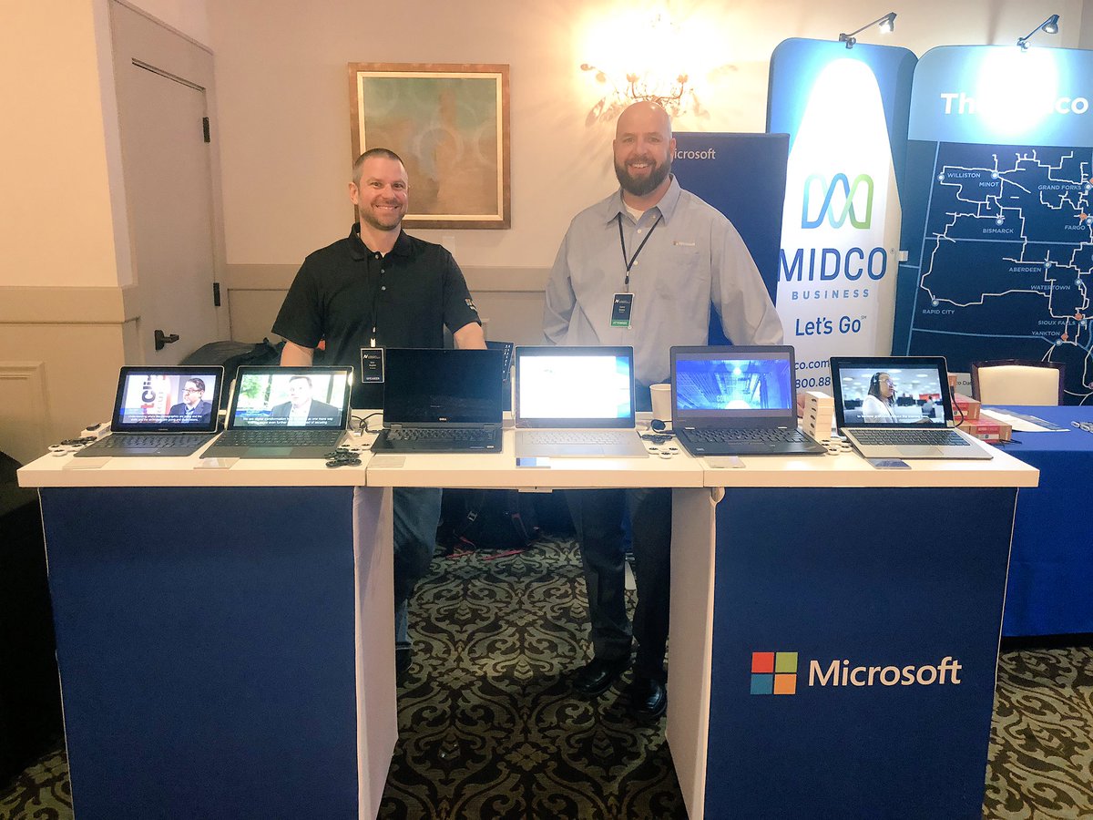 NetworkCenter's tweet photo. Two of our fellow employees are back with us today representing @MSFTFargo at nVision! Glad to have you guys here. #nVision18 https://t.co/Ck8IhSWuRc
