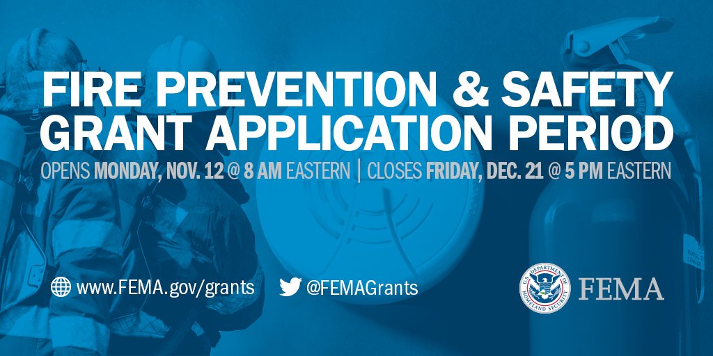 FEMAGrants's tweet image. Our Fire Prevention and Safety Grant application period opens Monday! Visit our website to see what you will need to apply. Our FP&amp;amp;S #grants support projects to enhance the safety of the public and #firefighters. fema.gov/media-library-…