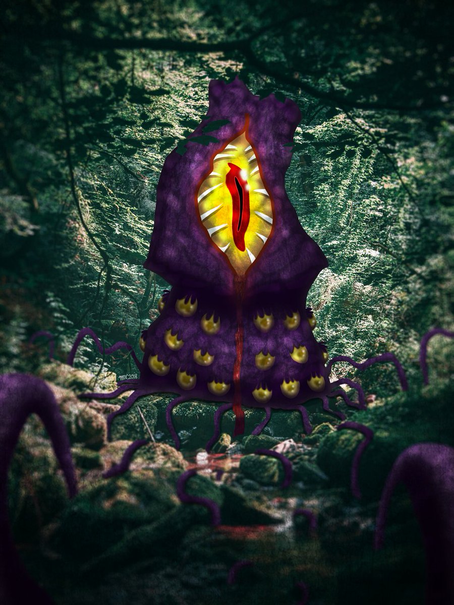 MMCedrati's tweet photo. Infectious, virulent and toxic are just some of the qualifiers used to describe this horrendous amalgamation of evil! 💀 

#dailydoodle #digitalart #illustration #characterdesign #creaturedesign #forestcreature #monster https://t.co/nenK4YldJw