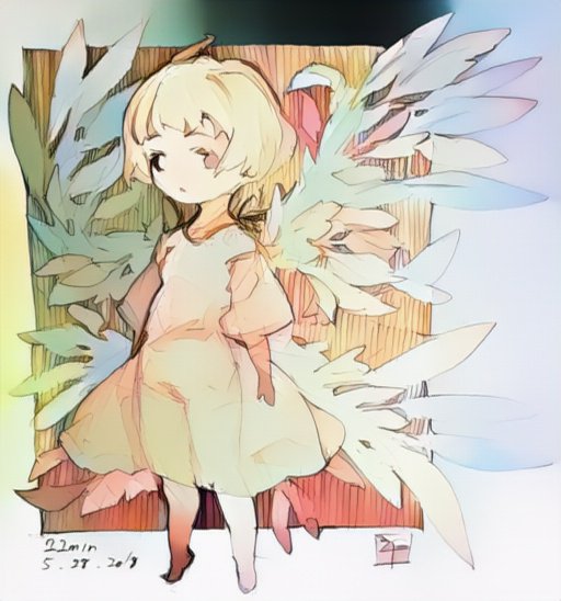 線画は山ほどもってるので自動着色やってみました。
3タイプあってどれもよくできてる…気がする。
4枚目が元の線画。 