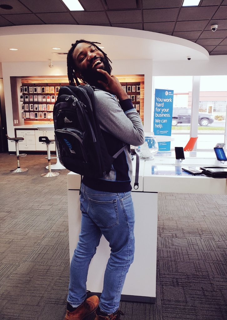 Marcus is modeling his new business backpack! #businesscertified #WeAreGLM #freshoffvacation
#POWERcentral #LifeAtATT