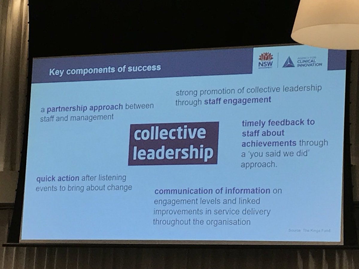Creating the space for everyone to lead at different times with #collectiveleadership <a href="/jfredlevesque/">Jean-Frederic Levesque</a> addressing <a href="/nswaci/">NSW Agency for Clinical Innovation</a> #staffforum