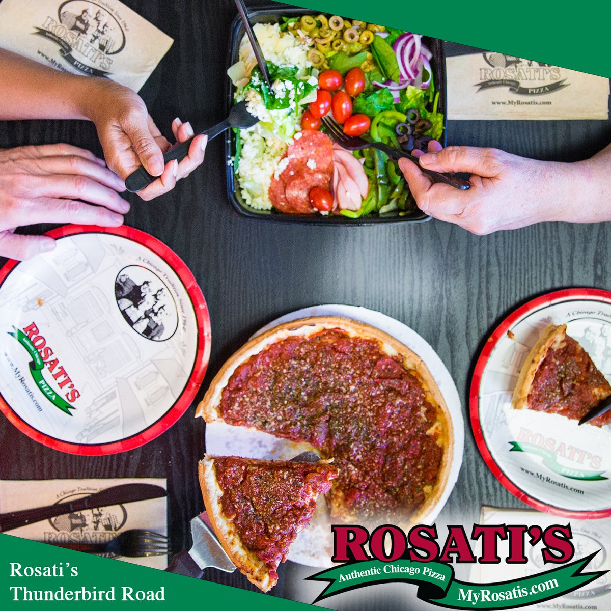 RosatisPhx's tweet photo. In a rush for lunch? Stop by Rosati's Pizza on Thunderbird Rd. for pizza, pasta and more!
#RosatisPhx #Pizza #Pasta #Salad #Thunderbird https://t.co/vFFNDq4r3D