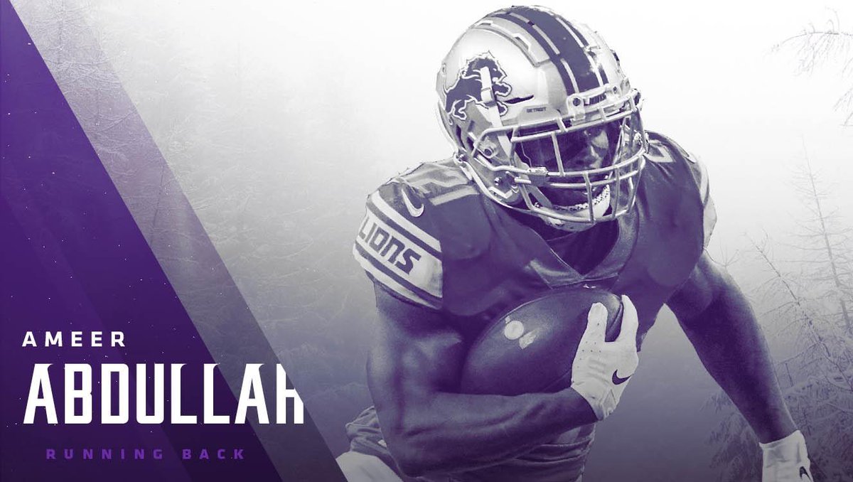 Vikings's tweet image. The #Vikings have claimed RB Ameer Abdullah off of waivers and have waived RB Roc Thomas.

📰: mnvkn.gs/qWxtU7