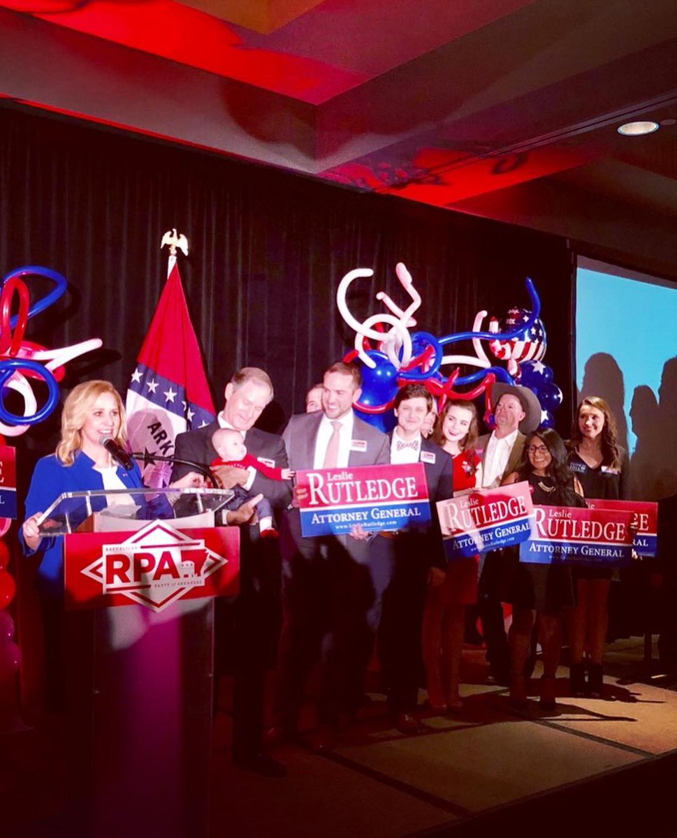 LeslieRutledge's tweet photo. Last night, supporters across Arkansas re-elected me as Attorney General with over 61% of the vote. Mere words cannot express how thankful and humbled I am by your confidence in my record defending Arkansans. From the bottom of my heart... thank you. #arpx #LR4AG https://t.co/cTNMUSEkTT