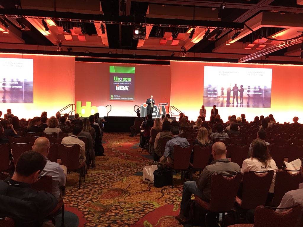 ashi_mehta's tweet image. Ken Fulmer on stage at #BBCCon to talk about Strategy to Execution. Love the conversation @IIBA @BAConvention