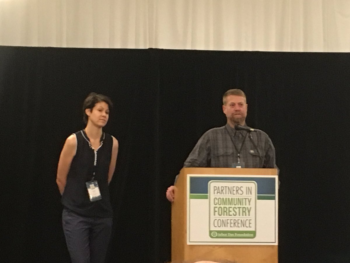 TreeBaltimore's tweet photo. Name a more dynamic duo... #PCF2018  #campsmall #woodreutilization #sustainability @forestservice https://t.co/IKGLnhveWB