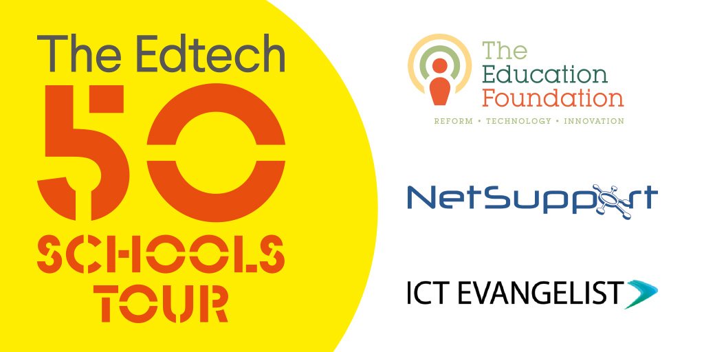 EdnFoundation's tweet photo. It’s the #Edtech50 Schools Tour!  https://t.co/tEFVvPAwB7 … #edtech #elearning #teachuaechat #edchat #edchatie #AppleEduChat #addcymru #learning cc @ICTEvangelist @EdtechukHQ @EdnFoundation @NetSupportGroup @EducEndowFoundn https://t.co/Joawj4ziqS