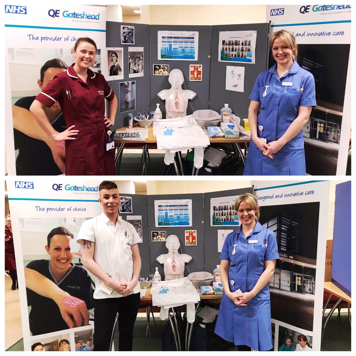 Great afternoon engaging with our local community &amp; showcasing the range of nursing career opportunities available here @QEGateshead. Special thank you to our future nursing stars <a href="/Kate_Br0wn/">Kate Brown</a> <a href="/garyhal35615390/">Gary Hall</a> and Amy Molly for their representation 🌟🏥💊💉