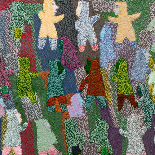 Happy #InternationalInuitDay 🎉✨! Big or small, near or far, we are celebrating the circumpolar and global community 🤝🌎🤝 of Inuit with Qamani'tuaq artist #AnnieTaipanak’s wall hanging 'Untitled (Community)' (detail) (2002).