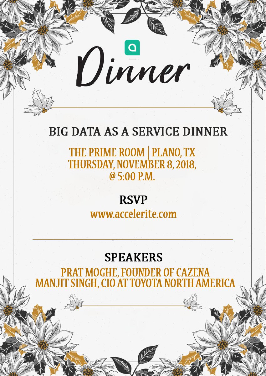 Accelerite's tweet image. Interact with @pratmoghe, founder of @cazena &amp;amp; Manjit Singh, CIO at @Toyota North America as he discusses the transformative power of #BigDataasaService. @Accelerite &amp;amp; Cazena invite you to a service dinner at 5pm Nov 8th at ‘The Prime Room’ ow.ly/aJjd30mwlva @Persistentsys