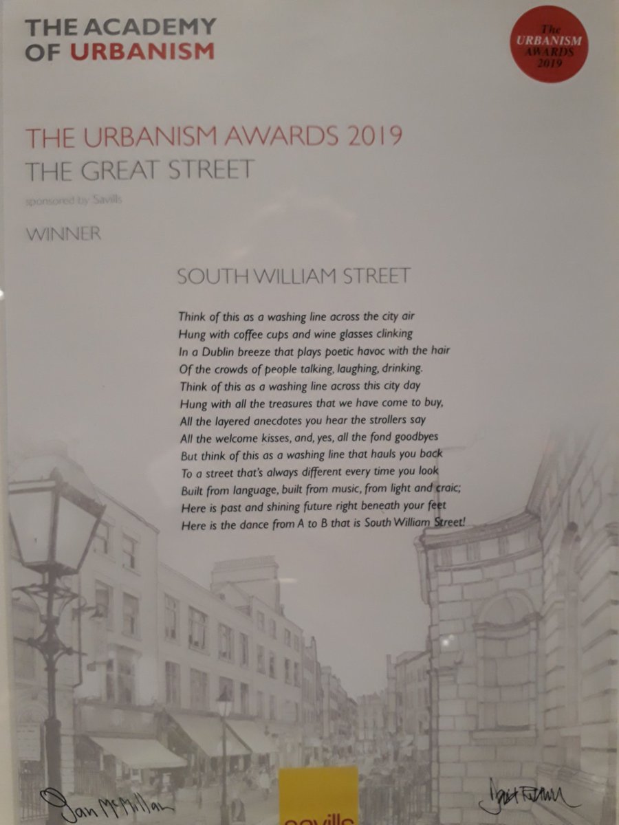Well done to South William Street WINNER of The Great Street Award!! The Urbanism Awards  Academy of Urbanism #urbanismawards