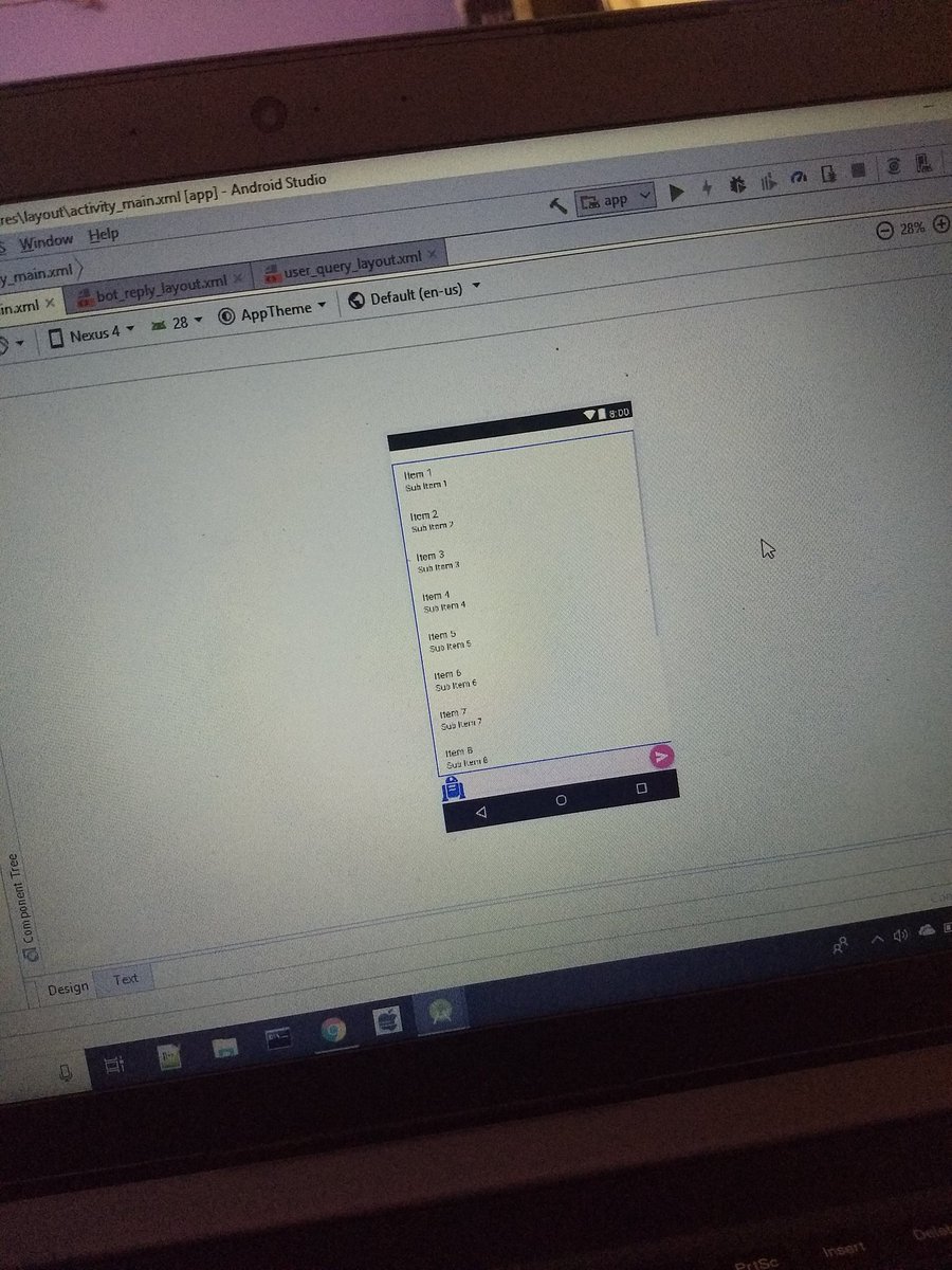 himaanshudubey's tweet image. Day 83 Chat-Bot for my next project #AndroidDev #android #AndroidDevApp #100DaysOfCode #coding #CodersMood