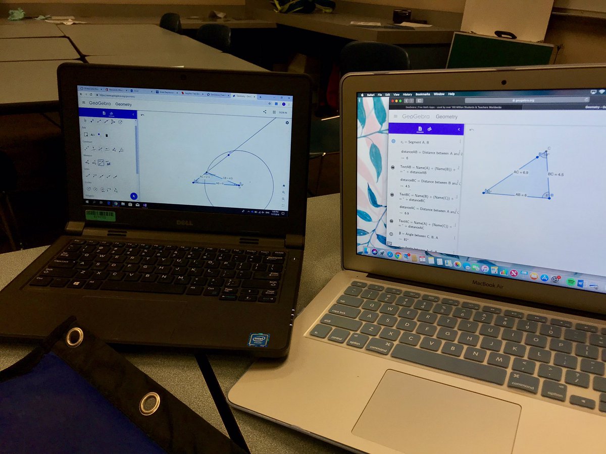 MrWebberHSE's tweet image. Today, students used @geogebra to discover why Side-Side-Angle congruence does NOT guarantee congruent triangles. #geogebra #iteachmath #mathtech #geometry