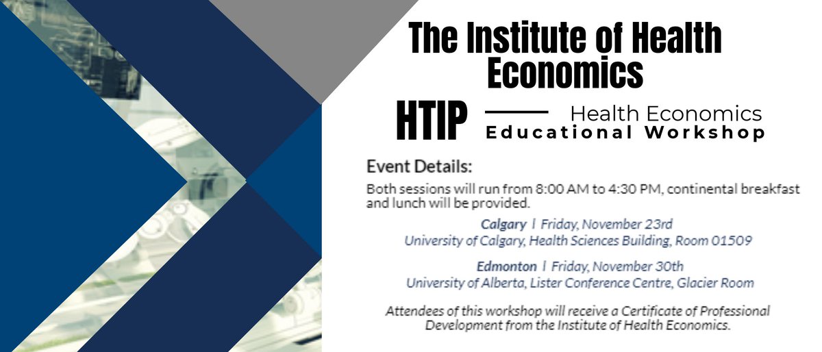 IHE_Canada's tweet photo. Learn how #healtheconomics and early-stage #HTA can support your #R&amp;D planning, communicate effectively, and raise capital at the #HTIP educational workshop. #Free event with limited seating, and registration required: https://t.co/M7RGWeRjj5 #yycevents #yegevents #HTIP https://t.co/EIzQFKKEIR