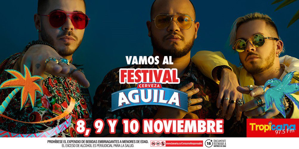 #AliadosTropicana ¡Llega la mejor fiesta de las Novembrinas! Tropical Minds, Iván Villazón , Código Secreto. Mr. Black van a ser solo algunos de los artistas que le van a poner sabor a Cartagena. Nos vemos en el Patio de Banderas, Centro de Convenciones de Cartagena.