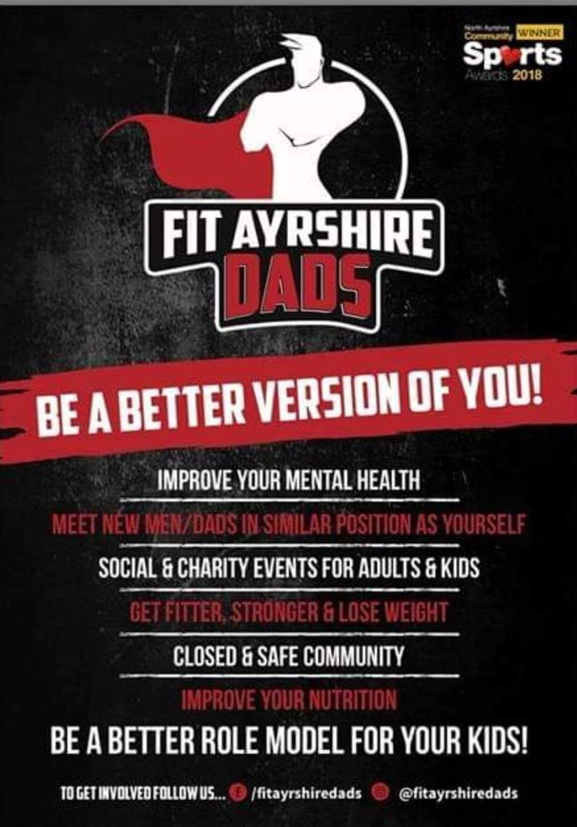 Please share! Let's make more people aware of this award winning group. #mensmentalhealth #mensupportingmen #fitter #betterversionofyou #rolemodel @SAMHtweets @irvinetimes @NorthAyrASC @North_Ayrshire  @ayradvertiser @southayrshire @EastAyrshire @WestFM @NHSaaa  @NAHSCP @paren