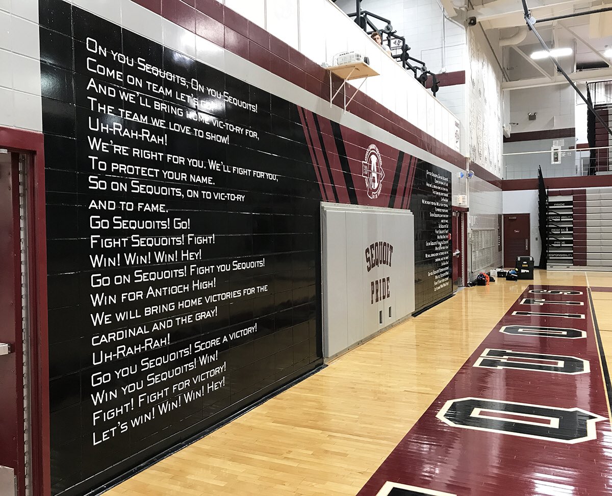 Print_Trans's tweet photo. #roughwrap for the gym wall at Antioch Community High School https://t.co/Ro76bhLBlR